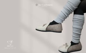 G3590 100％ピュアカシミヤ・レッグウォーマー ライトグレー【高級 カシミア おしゃれ ファッション 防寒 かしみあ】