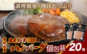 宮崎県産黒毛和牛100%ハンバーグ(20個/冷凍) K16_0161
