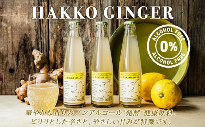 北海道 自家製 ジンジャービア 200ml×24本 HAKKO GINGER 発酵 ジンジャー ビール 生姜 レモン 辛口 ノンアルコール 炭酸 ヘルシー 野菜飲料 野菜ジュース 飲料類 炭酸飲料 