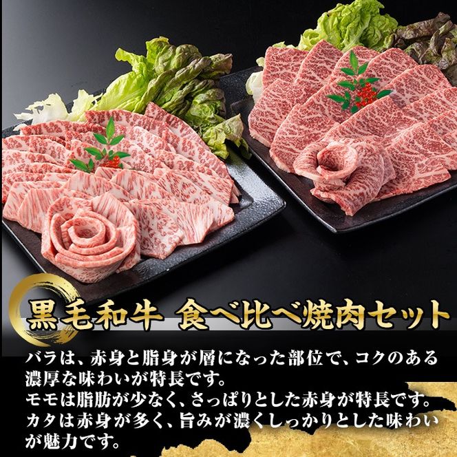isa688 鹿児島県(カミチクファーム 大口農場)産 黒毛和牛食べ比べ焼肉セット(合計400g・赤身・カルビ各200g×1パック) 黒毛和牛 焼肉 食べ比べ セット 和牛 A5 ランク 雌牛 霜降り 赤身 肩 カルビ モモ バラ 牛肉 アウトドア 小分け 冷凍 【お肉の直売所 伊佐店】