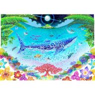 ［琉球イラストレーション］ 与儀勝之 『海の星 〜満月の夜〜 / Star of the Sea - Night of Full Moon -』 額装Mサイズ インテリア 雑貨 アート おしゃれ おすすめ 沖縄市 / yogima office[BCAI008]