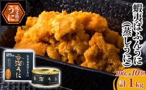 蝦夷ばふんうに（蒸しうに）100g ×10缶 ウニ 雲丹 うに うに缶 北海道 魚貝類 加工食品 