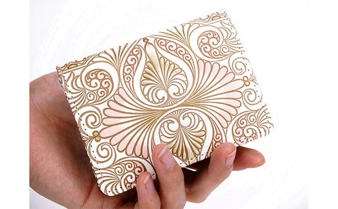 【文庫屋大関】箱まち小銭入れ　ロカイユ＜ベビーピンク＞【皮革工芸品】 ファッション小物 財布 民芸品 