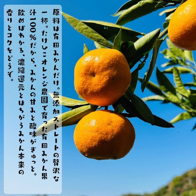 有田 みかん 100％の ジュース 1,000ml×6本