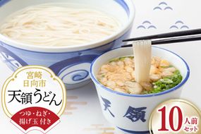 うどん 生麺 天領うどん つゆ ねぎ 揚げ玉 付き 10人前 セット [天領うどん本店 宮崎県 日向市 452061556] ウドン 釜揚げ 釜揚げうどん