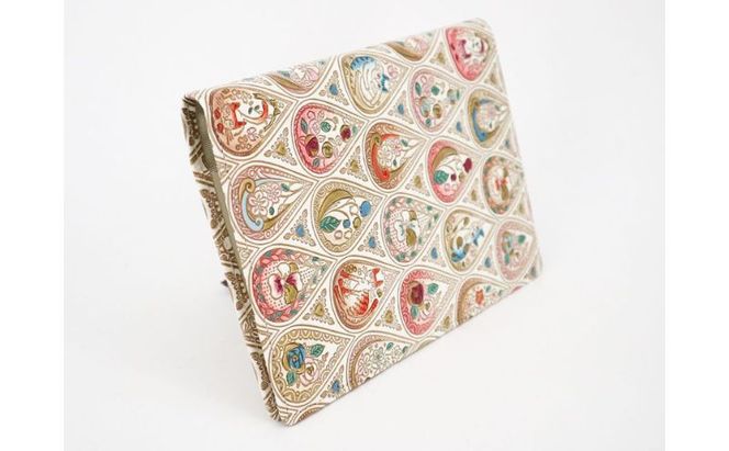 【文庫屋大関】パーソナルホルダー　花と猫＜ローズ＞【皮革工芸品】 民芸品 雑貨 日用品 ファイル 多用途 牛革 