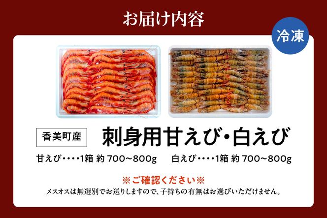 兵庫県香住産 エビのお楽しみセット 白えび 甘えび 合計1.6kg 冷凍 【令和8年9月以降発送予定】 日本海 香住 柴山 水揚げ 国産 甘エビ 白エビ えび エビ 海老 2種 食べ比べ 鮮度抜群 急速冷凍 新鮮 旨み お刺身 焼き物 塩ゆで フライ 唐揚げ 鍋物 海鮮丼 プレゼント 贈答 お祝い ギフト 贈り物 大人気 ふるさと納税 返礼品 おすすめ 兵庫県 香美町 宿院商店 33-09