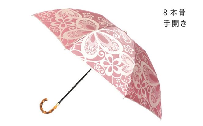 CB098　【槙田商店】晴雨兼用折りたたみ傘　kirie　蝶々　ワインレッド｜送料無料 槙田商店 傘 雨傘 おしゃれ レディース 贈答 プレゼント ギフト 母の日 誕生日 日本製 女性 長傘 晴雨兼用 ブランド 高品質 婦人用 日傘 UV加工