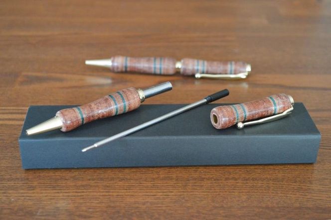 皮革工芸品 革ペン 積革技法でつくる回転式ボールペン　プレーン【文房具 ボールペン ペン 日用品 】 041009_BY001VC03