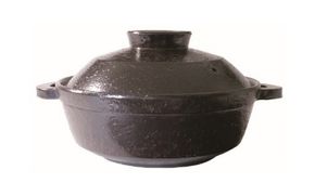 伊賀焼 IH対応ヘルシー蒸し鍋 黒釉（小）2～4人用 ngtn0021