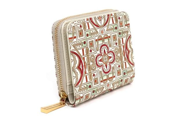 【文庫屋大関】二つ折りファスナーミニ財布 雅＜紅＞【皮革工芸品】財布 二つ折り 小物 お札 カード 小銭 コンパクト 牛革 手作り 日本製 墨田区 東京都