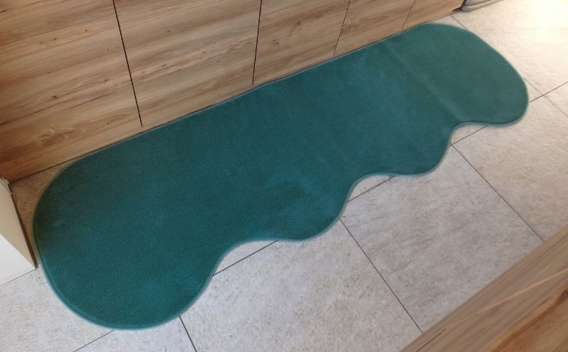 diw0222 北欧風キッチンマット ラグマットタイプ 65×210cm ピーナッツ型 フォレスト 抗菌防臭 SEK 織人しきもの屋工房