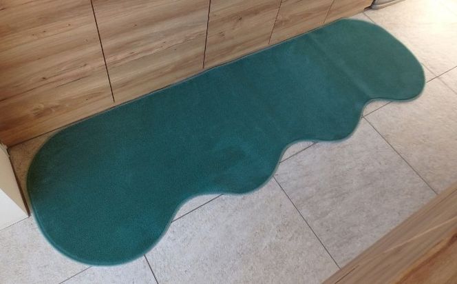 diw0222 北欧風キッチンマット ラグマットタイプ 65×210cm ピーナッツ型 フォレスト 抗菌防臭 SEK 織人しきもの屋工房