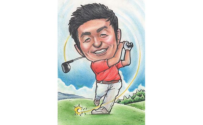 似顔絵　1名（背景体つき） 絵画 インテリア 
