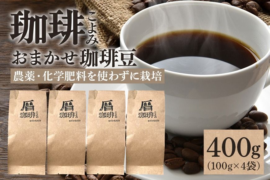 珈琲 暦のおまかせ珈琲豆 400g コーヒー豆 自家焙煎 430