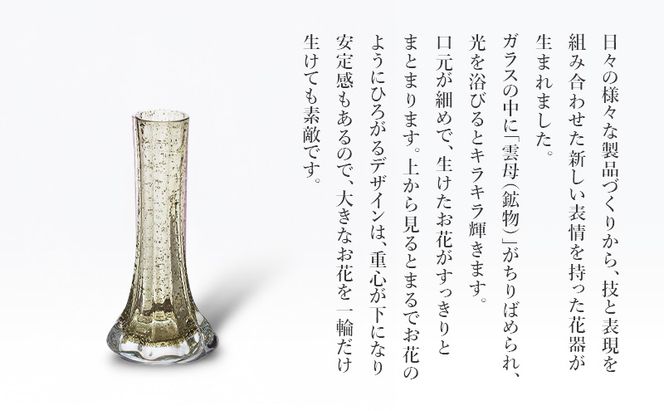 ルーキス フラワーベース（カーボン）　インテリア 雑貨 花瓶 フラワーベース 硝子 ガラス 手作り ギフト プレゼント 贈り物 九十九里町 千葉