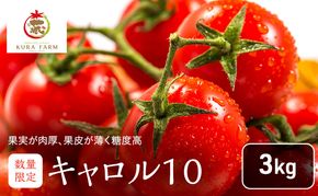 【2026年7月より発送】北海道 富良野市産 完熟ミニトマト（キャロル10）約3kg トマト 甘い 野菜 新鮮 数量限定 先着順【藏ファーム】