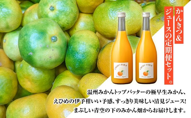 青空定期便　10月極早生みかん(生果)5kg　1月伊予柑(生果)3kg　7月Premium清見ジュース720ml×2本 IKTAT027