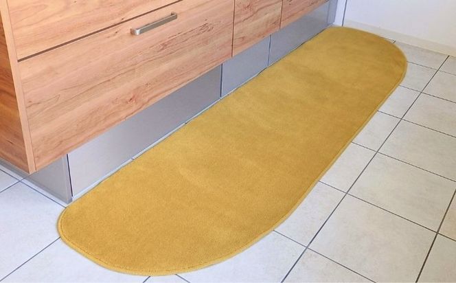 diw0401 北欧風キッチンマット ラグマットタイプ 65×270cm ゆりかご型 ゴールド 抗菌防臭 SEK 織人しきもの屋工房