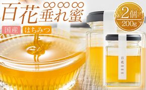 はちみつ 百花∞∞∞(垂れ蜜) 2個(100g×2)  国産 はちみつ 日本製 ハチミツ 蜂蜜 百花蜜 ハニー パンケーキ ヨーグルト 山口農園 高知県 香南市 国産 ya-0003