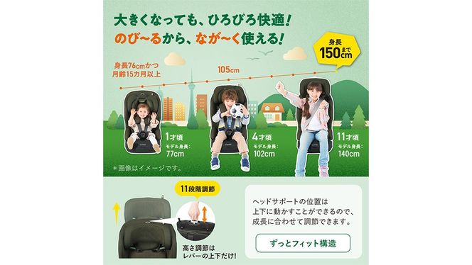 【 コンビ 】 ジュニアシート ジョイトリップ アドバンス ISOFIX エッグショックSA（OG）オリーブグリーン 1歳 2歳 3歳 4歳 5歳 7歳 ISOFIX ベビーシート リクライニング チャイルドシート ふわふわ 快適 [AA53-NT]