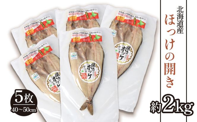 「豊富な旨み」北海道産 ふっくらとしたホッケの開き5枚 40cm～50cm 約2kg【2500301】