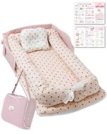 【保育士が監修】 ベッドインベッド ベビーベッド 折りたたみ ピンク×ピンク 【kw0286-0055-5】