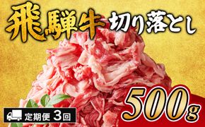 【3ヵ月定期便】飛騨牛切り落とし 500g｜牛肉 和牛 国産 瑞穂市 岐阜県 ※離島への配送不可