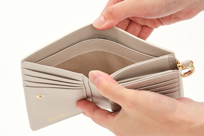 SOMES LF折財布 （アイボリー）PT-73 [ソメスサドル 北海道 砂川市 12260816-a] ソメス 財布 レディース 二つ折り 二つ折 2つ折り L字ファスナー l字ファスナー L字 本革 革 革製品 レザー ウォレット サイフ さいふ somes saddle