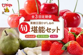	【2026年産 先行予約　3回定期便】果樹王国ひがしねの旬堪能セット いちご さくらんぼ ラ・フランス 山形県 東根市　hi069-022