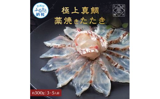 【CF-R7hbk】真鯛 藁焼きたたき 約300g 3～5人前 1片身 たい タイ 鯛 藁焼き タタキ 刺身 さしみ 天日塩付き ポン酢付き おいしい 美味しい 国産 養殖 お取り寄せ グルメ 海鮮 食べ物 冷凍 配送