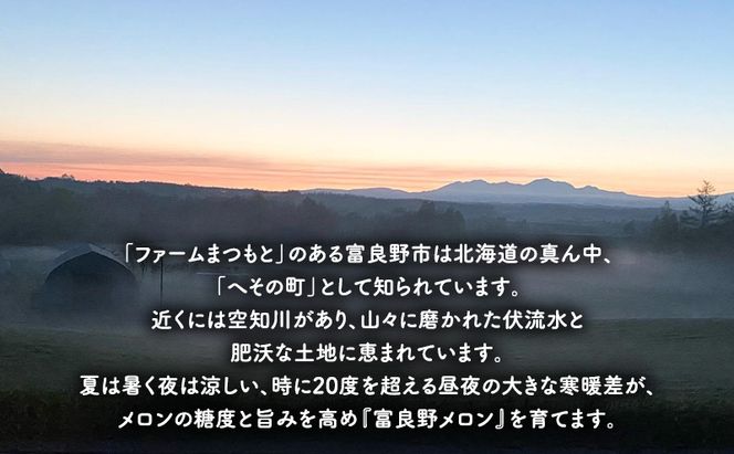【2027年秋発送】厳選ふらのメロン [秋メロン] 赤肉 1玉（2.0～2.5kg）糖度15度以上 [ファームまつもと] メロン 赤肉メロン フルーツ 果物 新鮮 甘い 贈り物 ギフト ブランドメロン 秋 北海道 富良野