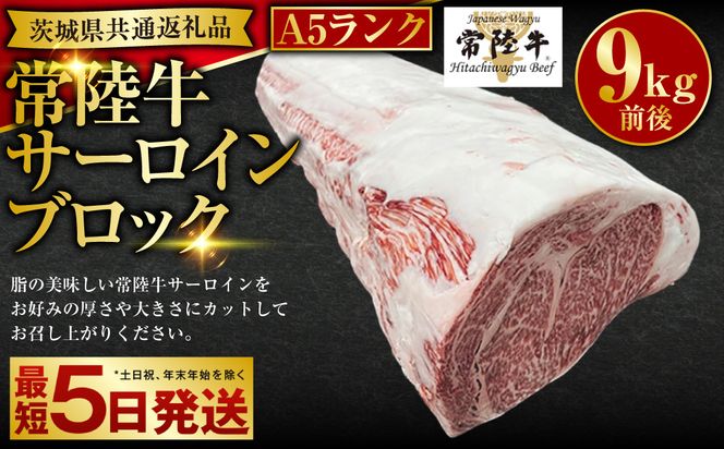 【常陸牛】A5サーロインブロック 9kg前後