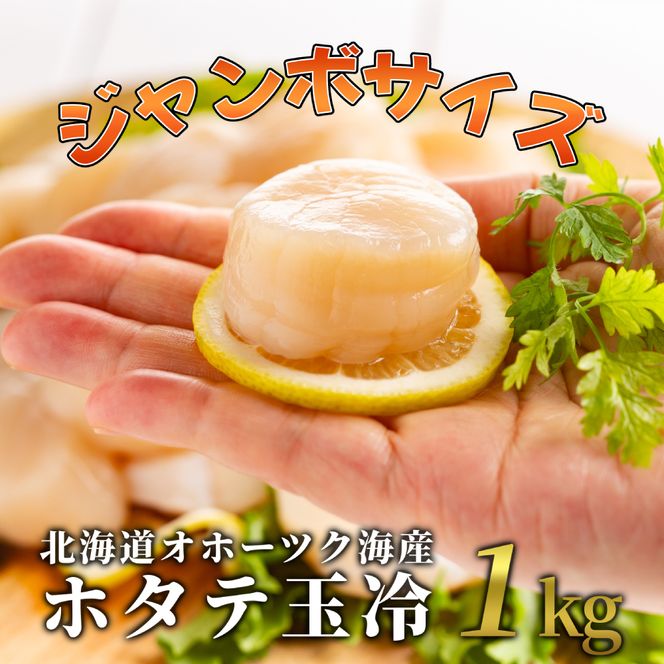 30-125 北海道オホーツク海産ホタテ玉冷ジャンボサイズ(1kg)
