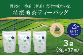 お茶 ティーバッグ 特撰 みやざき煎茶 紐付き 3袋 セット [谷岩茶舗 宮崎県 日向市 452061628] ティーパック 茶 茶葉 緑茶 新茶 お茶の葉