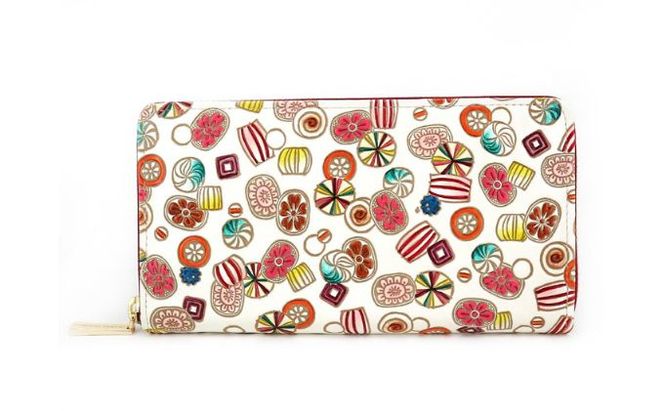 【文庫屋大関】 大容量　ぐるっとファスナーの長財布　飴【皮革工芸品】 ファッション小物 民芸品 