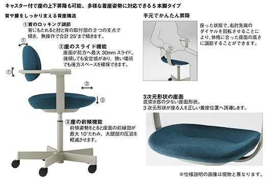 イトーキ『バーテブラ03』5本脚  抵抗付きウレタンキャスター KC張地：グラベル(KG825KCM1L42CF)【EI139U】