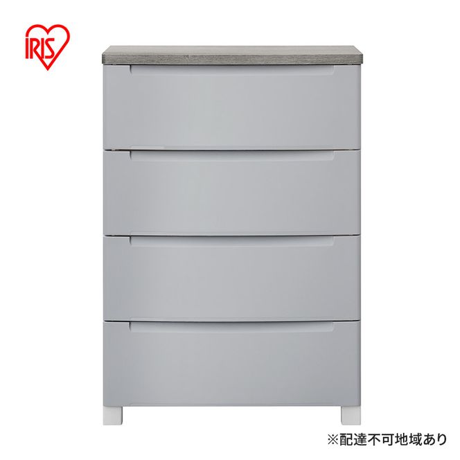 チェスト ウッドトップチェスト KDMG-564WT ライトグレー アイリスオーヤマ プラスチック ノックダウン 組立 リビング 収納 木製 タンス 箪笥 4段 雑貨 日用品 