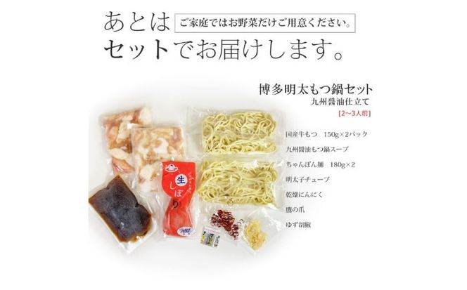 【全3回定期便】博多明太醤油もつ鍋セット(2〜3人前)《築上町》【株式会社ベネフィス】[ABDF144]