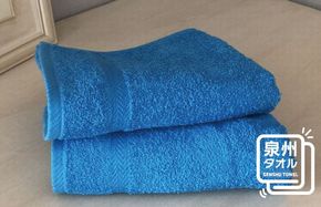 005A633 コーマカラーフェイスタオル 2枚（スマートブルー) 【泉州タオル 国産 吸水 薄手 普段使い 無地 シンプル 日用品】
