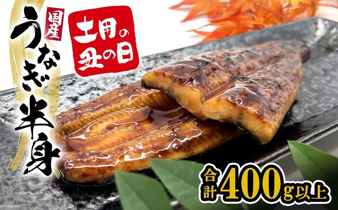 【国産うなぎ】 半身カット 6パック(3尾分/合計400g以上) タレ 山椒付 人気 鰻楽 新登場 手軽 便利 K2669