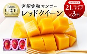 【令和7年発送】宮崎県産完熟マンゴー 「レッドクイーン」2L×3玉 【 果物 フルーツ マンゴー 宮崎県産 完熟マンゴー みやざきマンゴー 先行予約 数量限定 期間限定 】 [D03209]