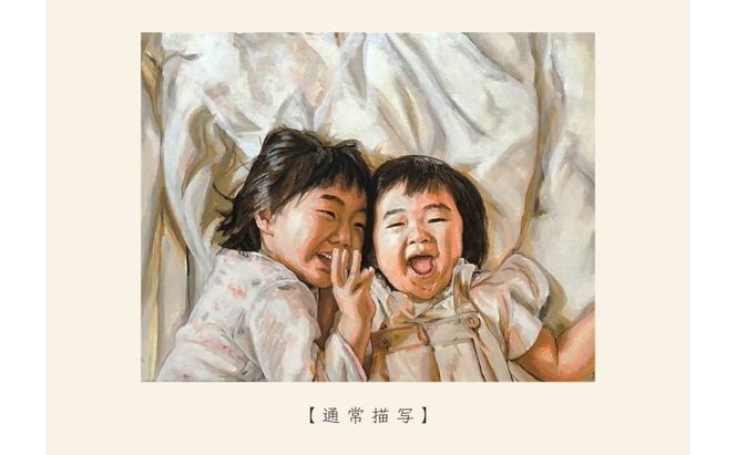 油絵で小さな人物画を描きます（18×18cm・背景あり）（福岡県大刀洗町