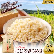 【先行予約・2027年9月中旬～発送】農家直送! すずなり農園のこだわり米 令和9年産「 にじのきらめき」玄米30㎏ SMDI003