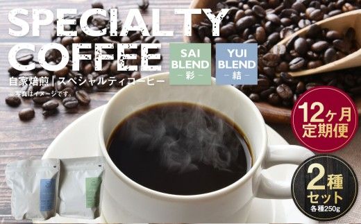 【定期便12ヶ月】自家焙煎スペシャルティコーヒー豆 250g×2種 | コーヒー豆 自家焙煎スペシャルティコーヒー ギフト 詰め合わせ