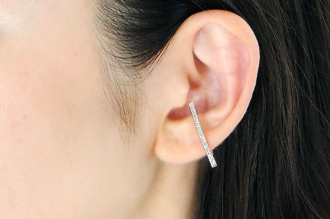K10PG 0.15ct ダイヤモンド イヤーカフ【片耳用】 EmP0042-10P SWCJ005-pg