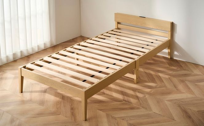 ベッド 組立簡単すのこベッド 宮付き ESB02-S ナチュラル すのこ シングル 宮付き 宮付きベッド 通気性 組み立て簡単 組立