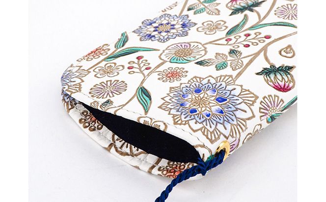 【文庫屋大関】メガネケース　ダリア＜コバルトブルー＞【皮革工芸品】 ファッション小物 民芸品 