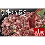  塩味 牛ハラミ (計1kg) 小分け 牛肉 肉 ハラミ 牛はらみ 味付け 焼肉 塩 BBQ 冷凍 大分県 佐伯市【DH299】【(株)ネクサ】