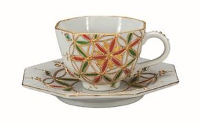 九谷焼 カップ＆ソーサ・花紡（はなつむぎ）相川志保 a04 工芸品 民芸品 伝統技術 ソーサー 